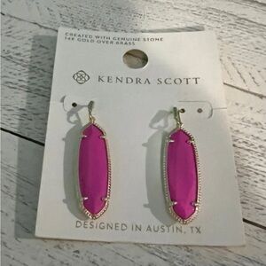 Kendra Scott Eleanor Gold and Magenta Drop Earrings NWT